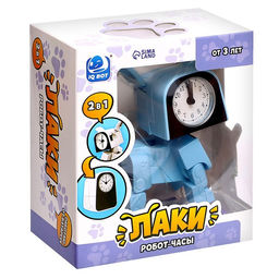 Робот-часы Щенок, трансформируется в будильник, работает от батареек, цвет голубой - IQ BOT фото 8