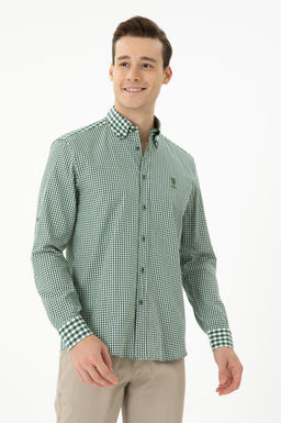 Мужская зеленая рубашка с длинным рукавом - U.s. polo assn фото 10