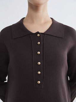 Polo Yaka Triko Elbise