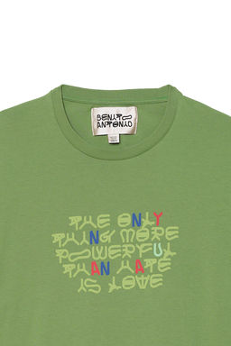CAMISETA CROPPED FIT TEXTO AMOR / Verde