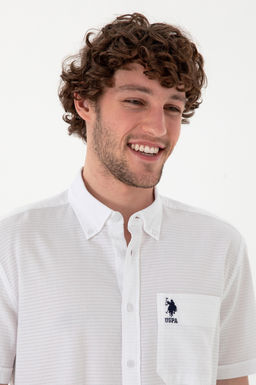 Erkek Beyaz K_sa Kollu G_mlek Sepette S_rpriz _ndirim - U.s. polo assn фото 2
