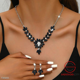 Комплект ожерелье и сережки с цветком и кристаллами - Bruno фото 9