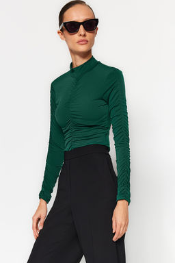 TRENDYOLMILLA Siyah Slim Buzgu Detayl? C?tc?tl? Esnek Orme Body TWOAW20BD0052  фото 3