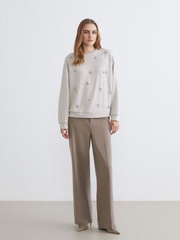 Bisiklet Yaka Oversize Ta?l? Bluz