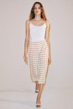 FALDA MIDI CUADROS ZW COLLECTION / Multicolor - Zara фото 5