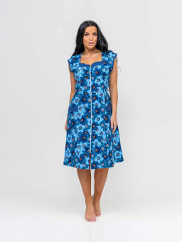 Халат женский, цвет голубой синий