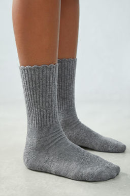 PACK TRES CALCETINES LARGOS RIZO / Blanco / Negro - Zara фото 5