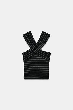 TOP CRUZADO BOUCL? / Negro / Blanco - Zara фото 7