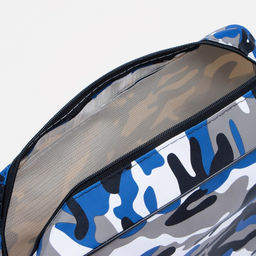 Косметичка на молнии мужская, с ручкой, с принтом Камуфляж, синяя - Simaland фото 3