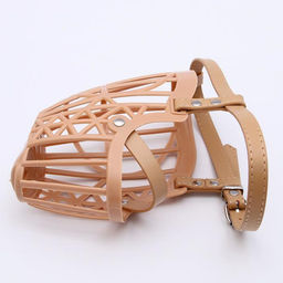 Намордник пластиковый №7 с ошейником из эко кожи ОМ 38 см ДН 14 см ОШ 55-72 см - Пижон фото 3