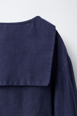 100% LINEN PETER PAN COLLAR SHIRT - Zara фото 10