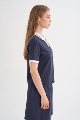 Поло Синий ANTA ICONIC SS Polo  фото 3