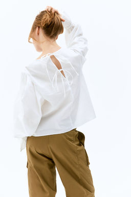 Blusa de algodon con lazadas - H&m фото 3
