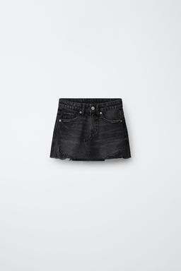 FALDA DENIM ROTOS / Negro