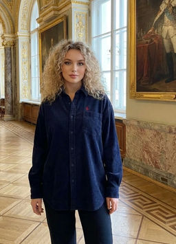 K13309 Вельветовая рубашка ТМ_СИНИЙ