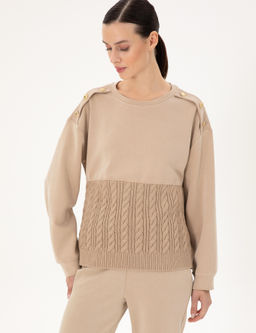 Bej Regular Fit Modal Kuma_ Sweatshirt - Pierre cardin фото 3