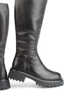 02-FJ725-1M BLACK Сапоги зимние женские (натуральная кожа, байка, натуральный мех) - Фабричный китай фото 14