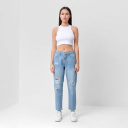 Джинсы женские мом MIST: Denim, размер (33) 52, голубые