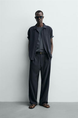 CAMISA FLUIDA RELAXED FIT / Gris azul