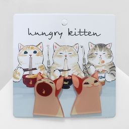 Серьги акриловые «Коты» забавные, цвет бежево-коричневый