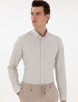 _a_la Slim Fit _izgili Uzun Kollu G_mlek