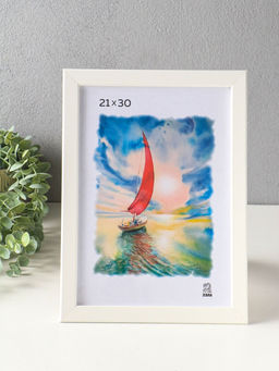 Рамка для фото 21×30 см,, FIBO, мдф, пластиковый экран, белый