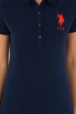 Женская темно-синяя базовая футболка - U.s. polo assn фото 6