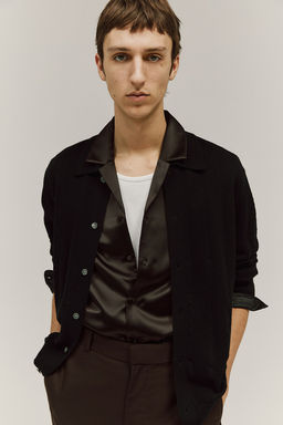 Cardigan en punto texturizado Regular Fit