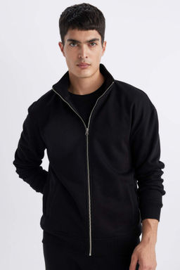 Comfort Regular Fit Rahat Kal?p Dik Yaka Fermuarl? Sweatshirt - Defacto фото 4