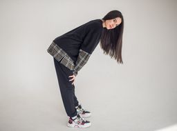 302 Костюм комбинированный, черный/хаки клетка - Knitka wear фото 8