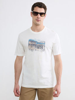 Bisiklet Yaka ?zmir Bask?l? Erkek Ti??rt