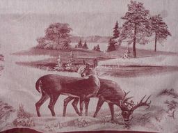 07с-21 ЯК Скатерть 150*170 "Зима в лесу" цв. бордо