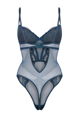 Lacivert Dantel/Tul S?rt Dekolteli Fitted Push Up Fantezi Body THMSS26BD00021 - Trendyolmilla фото 3