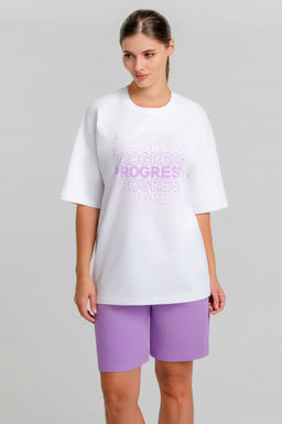 Арт. 51302 Костюм женский с шортами 42-50 (5 шт) Цвет:верх- белый, низ- вери-пери