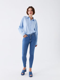 Y?ksek Bel Push Up Kad?n Jean Pantolon