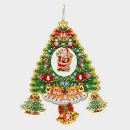 Новогоднее украшение настенное Новогодняя ёлка, подвеска, 62х36 см