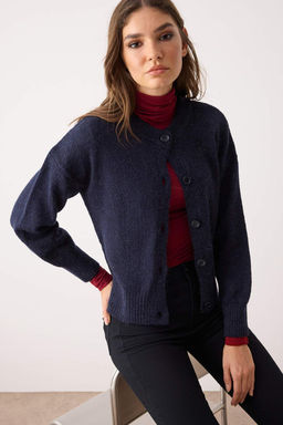 Lacivert More Sustainable Alpaka Yunu Kar?s?ml? Premium/Ozel Iplik Triko H?rka TWOAW26HI00000 - Trendyolmilla фото 2