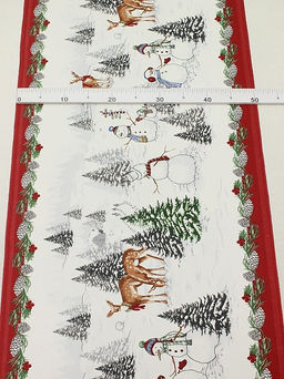 Дорожка "Снеговики и олени", ш.0.5м, хлопок -100%, 228гр/кв.м