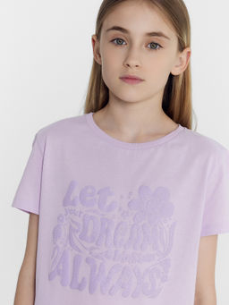 Футболка для девочек фиолетовая с печатью - Mark formelle фото 3