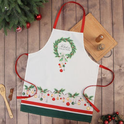 Фартук Этель Рождественский венок 60х70 см, 100% хлопок, саржа 190 г/м2
