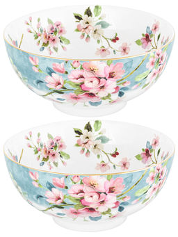 Набор салатников 2 пр. 600 мл 15*15*7 см Яблоневый цвет на голубом NEW BONE CHINA - Elan gallery фото 3