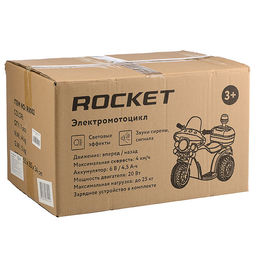 Детский электромотоцикл ROCKET«Мотоцикл шерифа» ,1 мотор 20 ВТ, белый