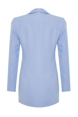 TRENDYOLMILLA Lacivert Oversize Astarl? Kruvaze Kapama Dokuma Blazer Ceket TWOSS20CE0024 фото 26