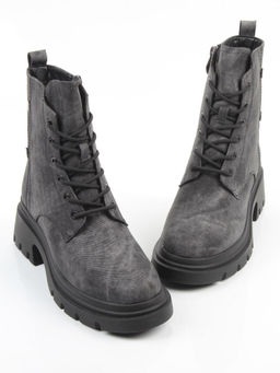 04-WD025-1M DK. GRAY Ботинки зимние женские (натуральная кожа, 100% шерсть)