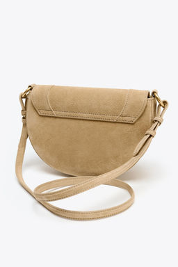 LEATHER DOUBLE STRAP CROSSBODY BAG - Zara фото 4