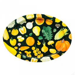 Поднос металлический "Тыква" 32,3х22,2х1,5см, малый, овальный (Россия)