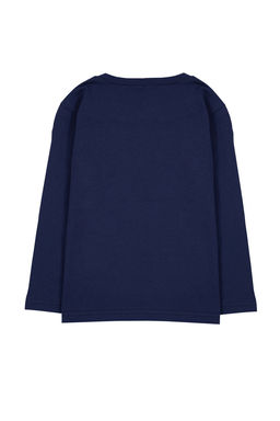 Lacivert Erkek Cocuk Hayvan Desenli Bisiklet Yaka Pamuklu Orme T-Shirt TKDAW25TS00009 - Trendyolmilla фото 6