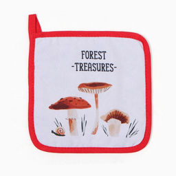 Прихватка Доляна Грибы 17х17 см, 35% хл, 65% пэ, ватин 250 г/м2  фото 2