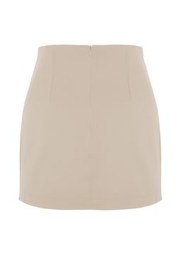 TRENDYOLMILLA Bej Basic Yuksek Bel A-line Mini Boy Dokuma Etek TWOSS22ET0136  фото 21