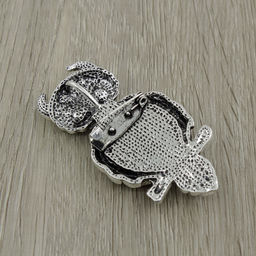 Брошь "Филин" Авантюрин синий